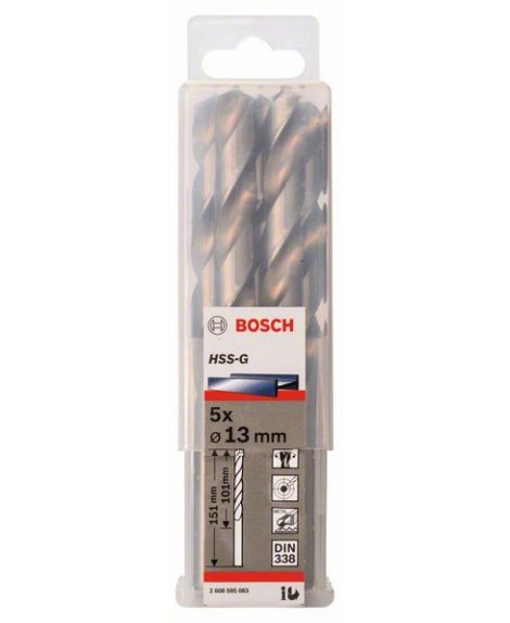 BOSCH Wiertła do metalu HSS-G, DIN 338 13 x 101 x 151 mm