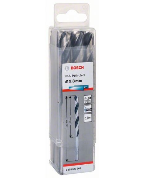 BOSCH Wiertło spiralne HSS PointTeQ 9,8 mm