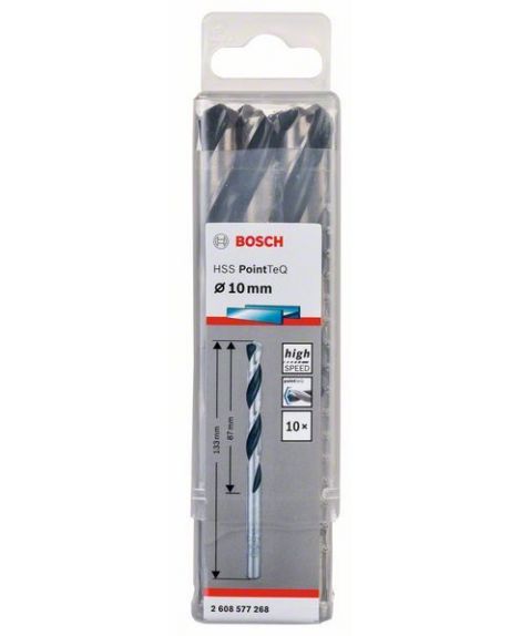 BOSCH Wiertło spiralne HSS PointTeQ 10,0 mm