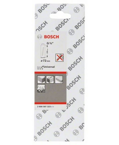 BOSCH Diamentowa koronka wiertnicza do pracy na sucho G 1_2" 72 mm, 150 mm, 4 segmenty, 7 mm