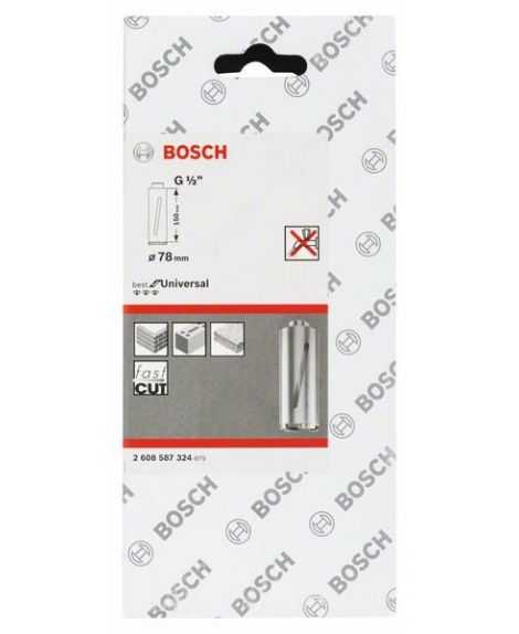 BOSCH Diamentowa koronka wiertnicza do pracy na sucho G 1_2" 78 mm, 150 mm, 5 segmentów, 7 mm