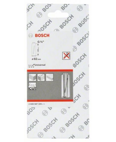 BOSCH Diamentowa koronka wiertnicza do pracy na sucho G 1_2" 82 mm, 150 mm, 5 segmentów, 7 mm