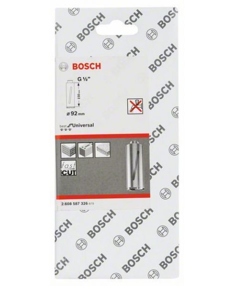 BOSCH Diamentowa koronka wiertnicza do pracy na sucho G 1_2" 92 mm, 150 mm, 5 segmentów, 7 mm