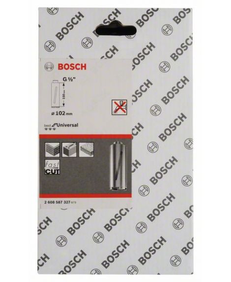 BOSCH Diamentowa koronka wiertnicza do pracy na sucho G 1_2" 102 mm, 150 mm, 5 segmentów, 7 mm