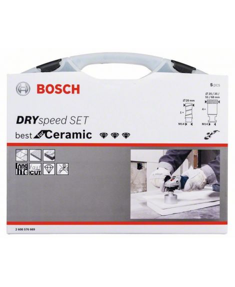 BOSCH 5-częściowy zestaw Diamond DrySpeed 68,0-51,0- 35,0-25,0-20,0