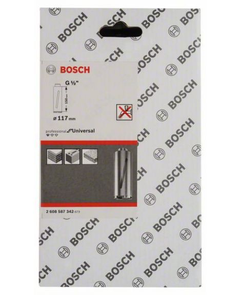 BOSCH Diamentowa koronka wiertnicza do pracy na sucho G 1_2" 117 mm, 150 mm, 6 segmentów, 7 mm