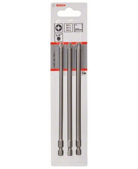 BOSCH 3-częściowy zestaw końcówek wkręcających Extra Hart PZ1- PZ2- PZ3- 152 mm